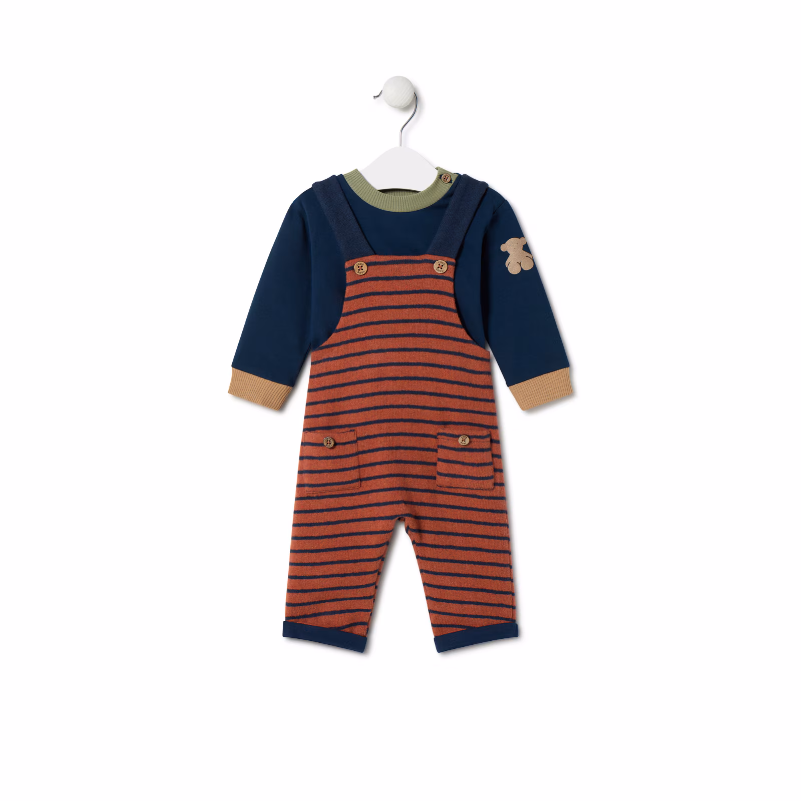 Conjunto de niño liso y a rayas Blue azul marino