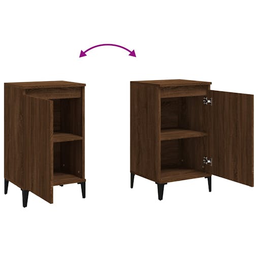 NNEVL Bedside Cabinets 2 pcs Brown Oak 40x35x70 cm Engineered Wood