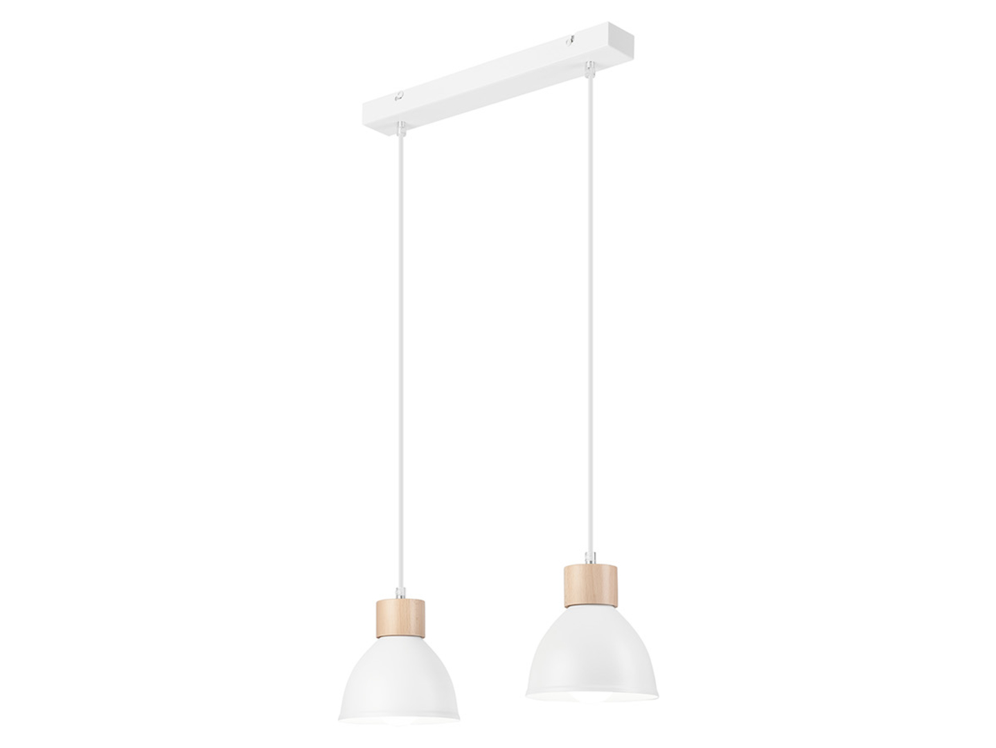 Lampa wisząca Nico 2-punktowa stalowa biała