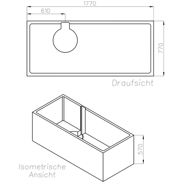 Wannenträger »Delphi«, BxHxL: 77 x 57 x 177 cm, weiß