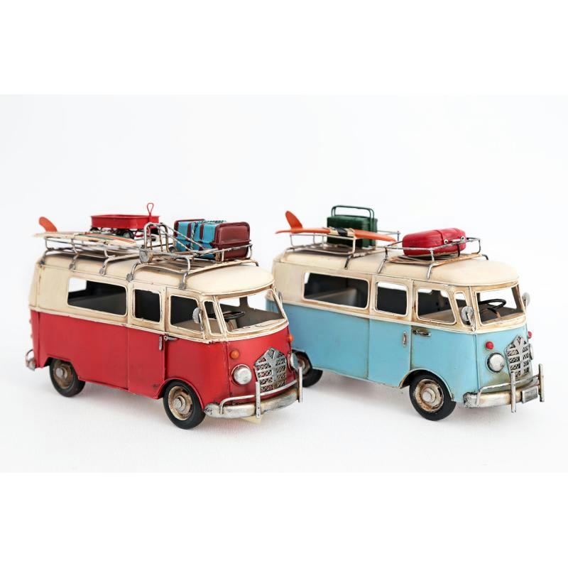 - Van décoratif en métal 27 x 11 x 17 cm rouge