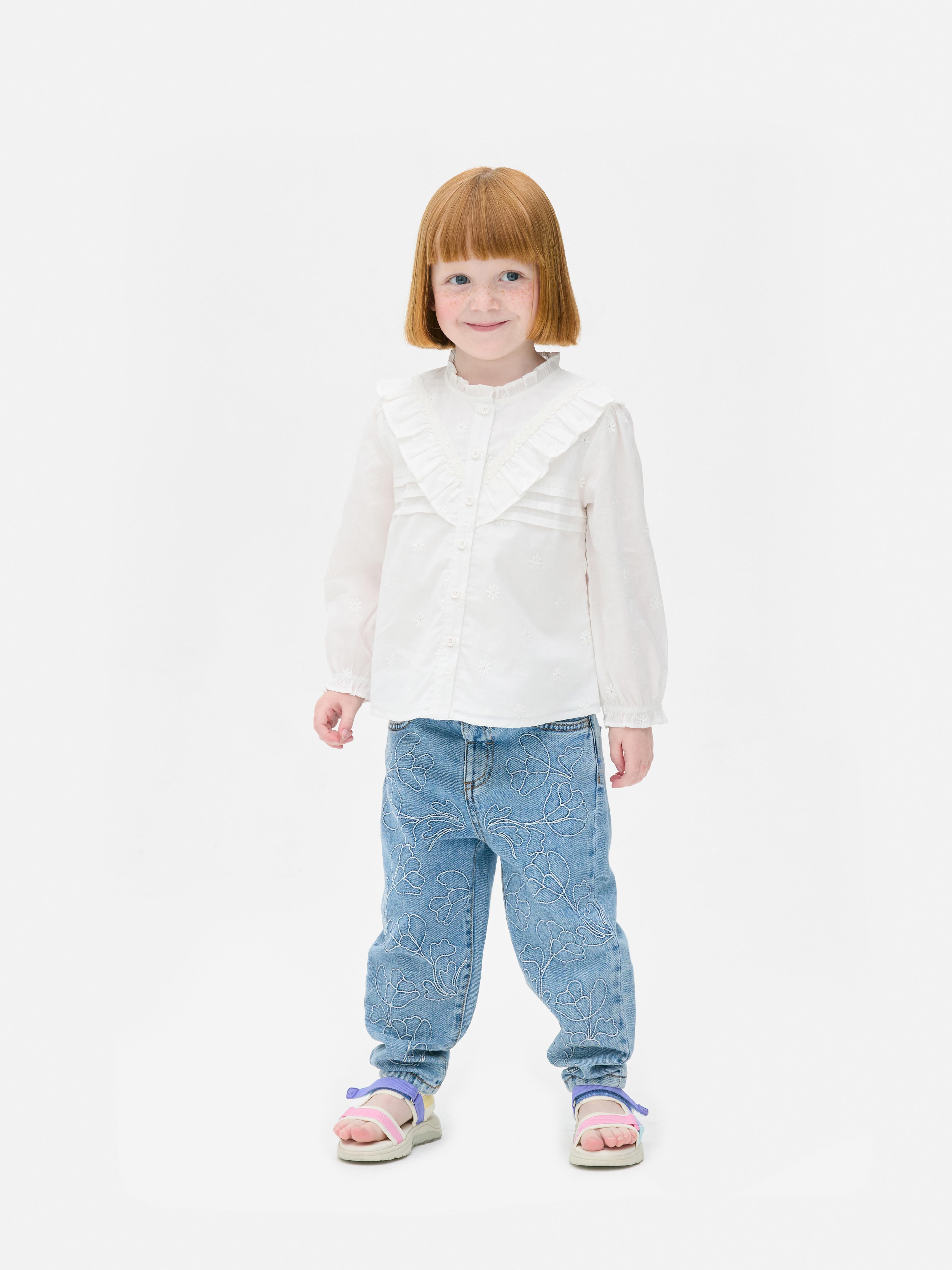1.5-8yrs | Floral Embroidered Jeans