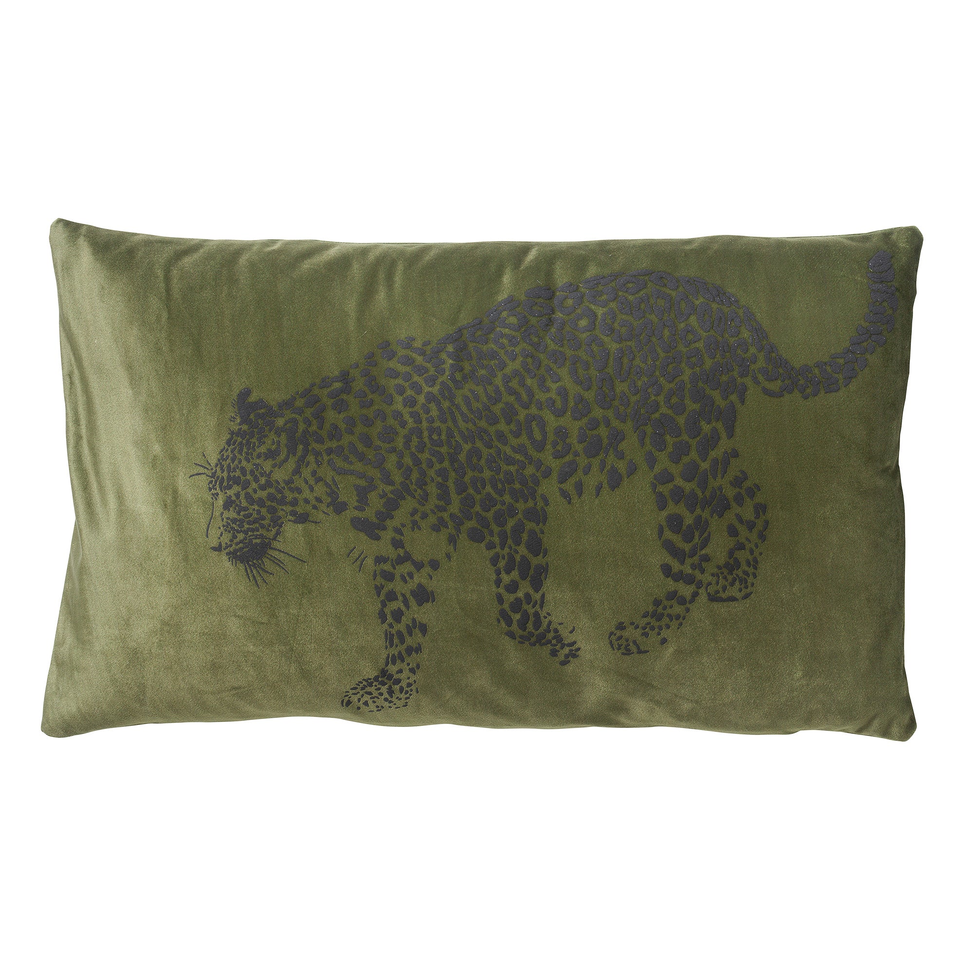SULA - sierkussen 30x50 cm - dierenprint - panter - Chive - groen