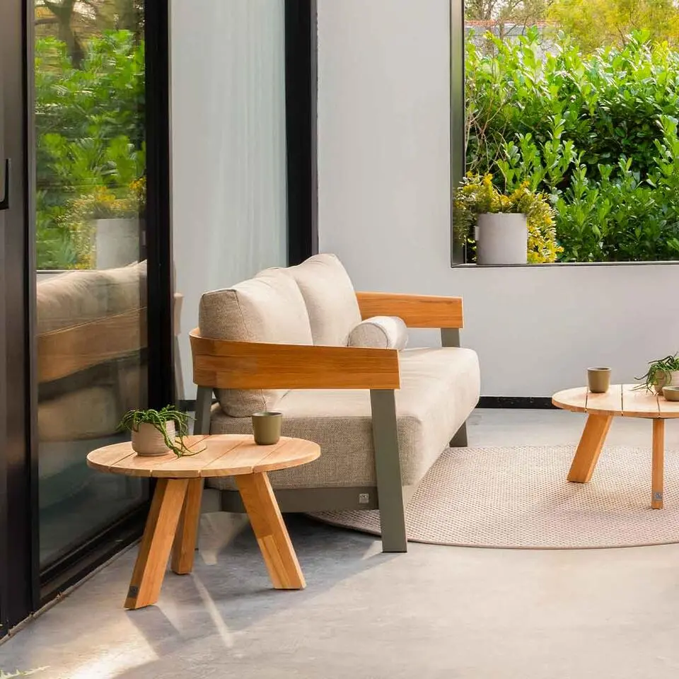 4 Seasons Outdoor Cosmic loungetafel &Oslash;78 cm antractiet - teak