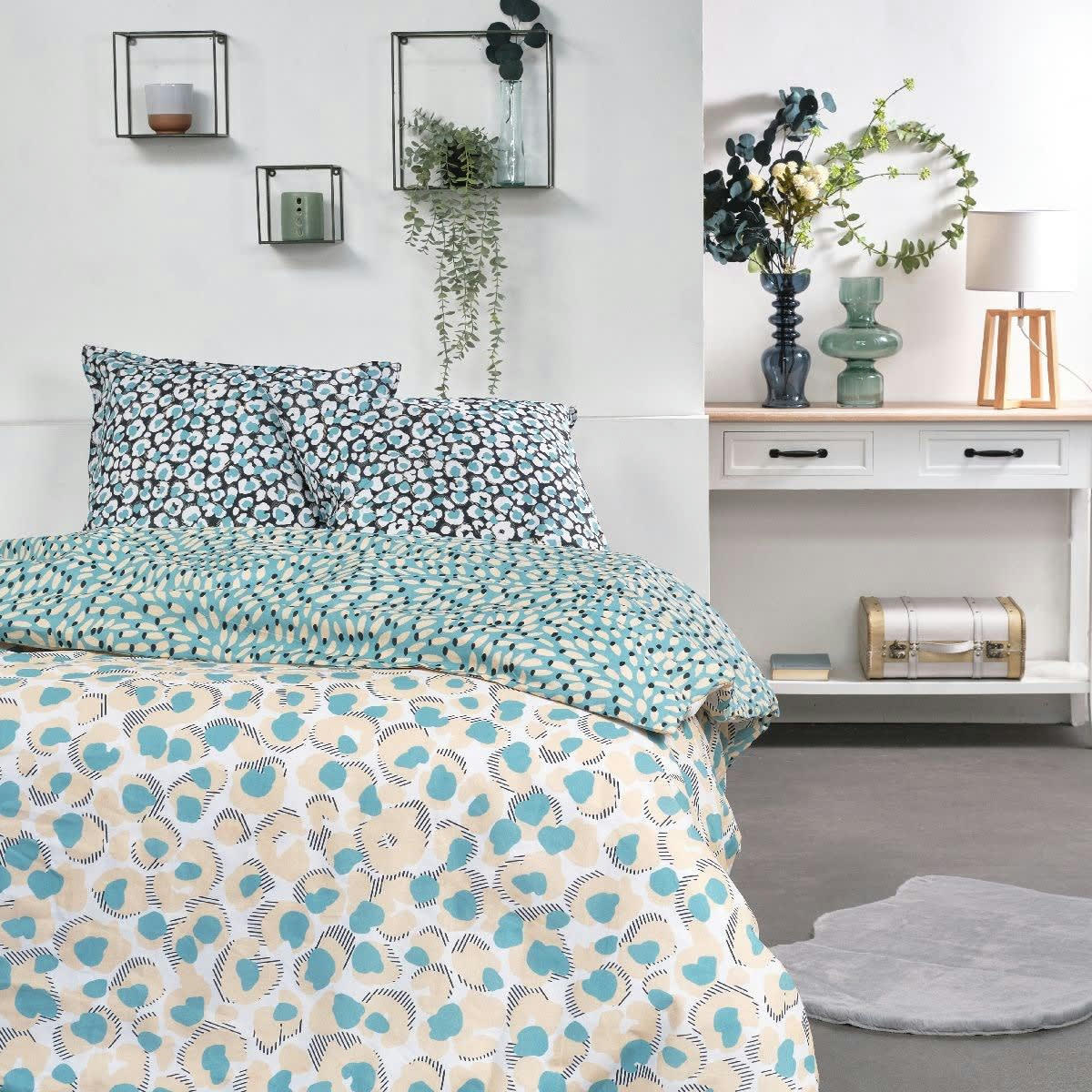 - Parure de lit en Coton Vert 260x240 cm