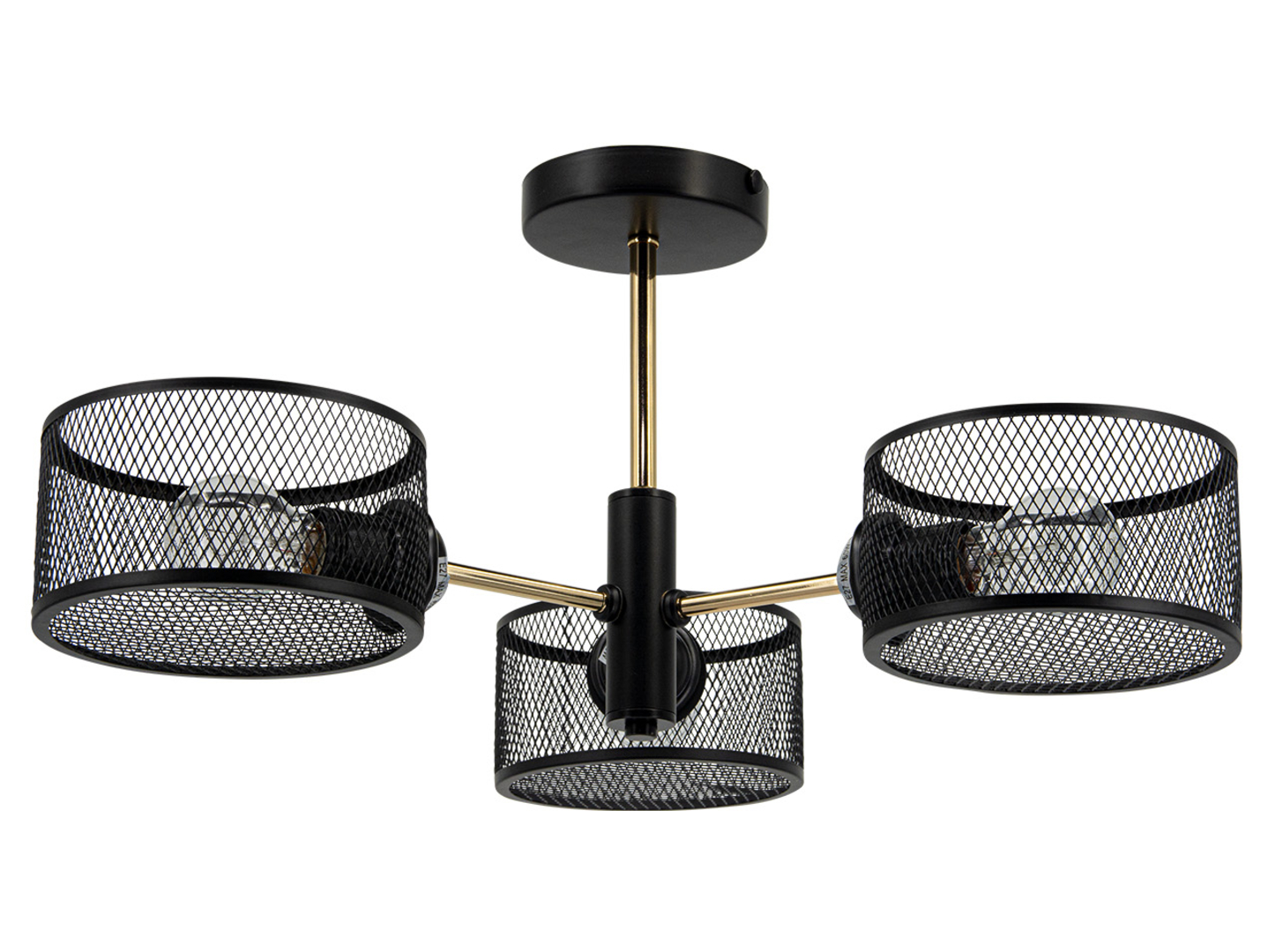 Lampa sufitowa Vito 3-punktowa metalowa czarna