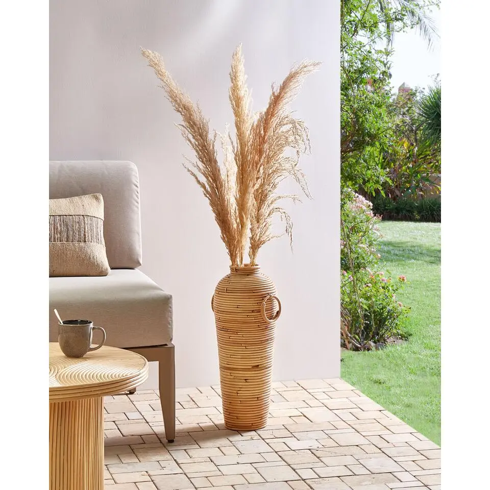 ELATIA - Decoratieve vaas - Natuurlijk - 50 cm - Rotan