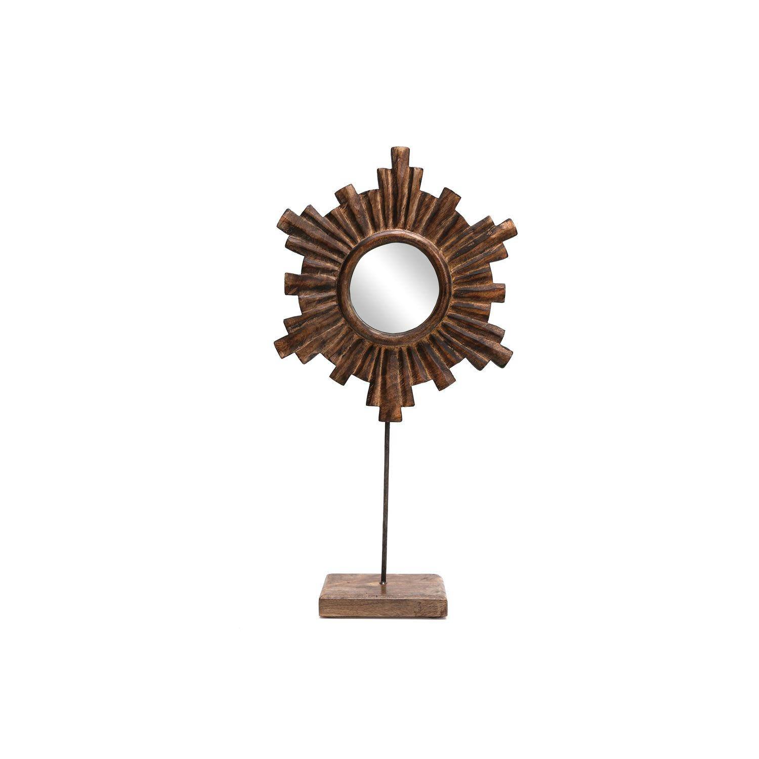 KAYA - Miroir en bois ethnique kaya l. 27 x h. 46 cm marron
