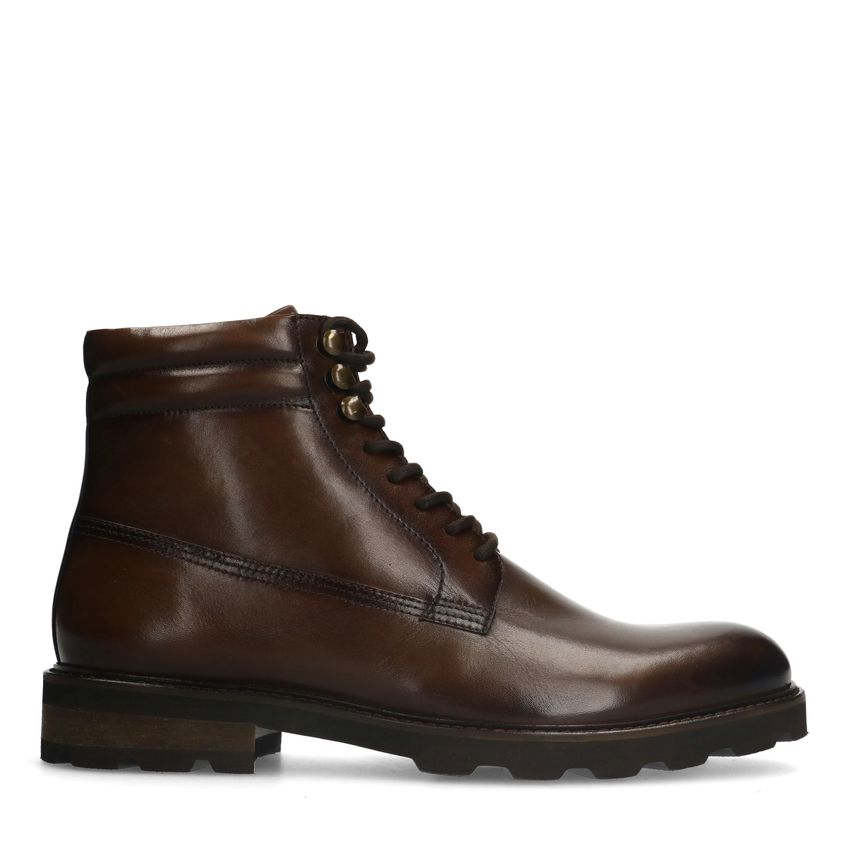 Manfield Bruine leren veterboots