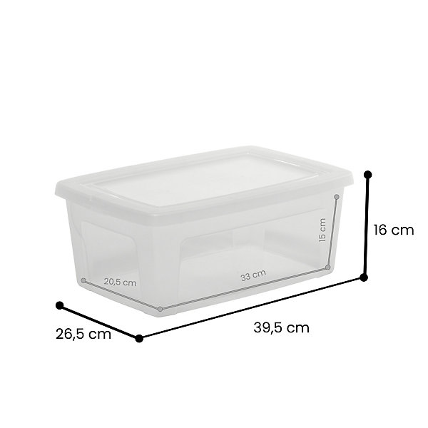 Iris Ohyama, Boite de Rangement Multi-Usages, 11L, Lot de 10, Transparent, MCB-11