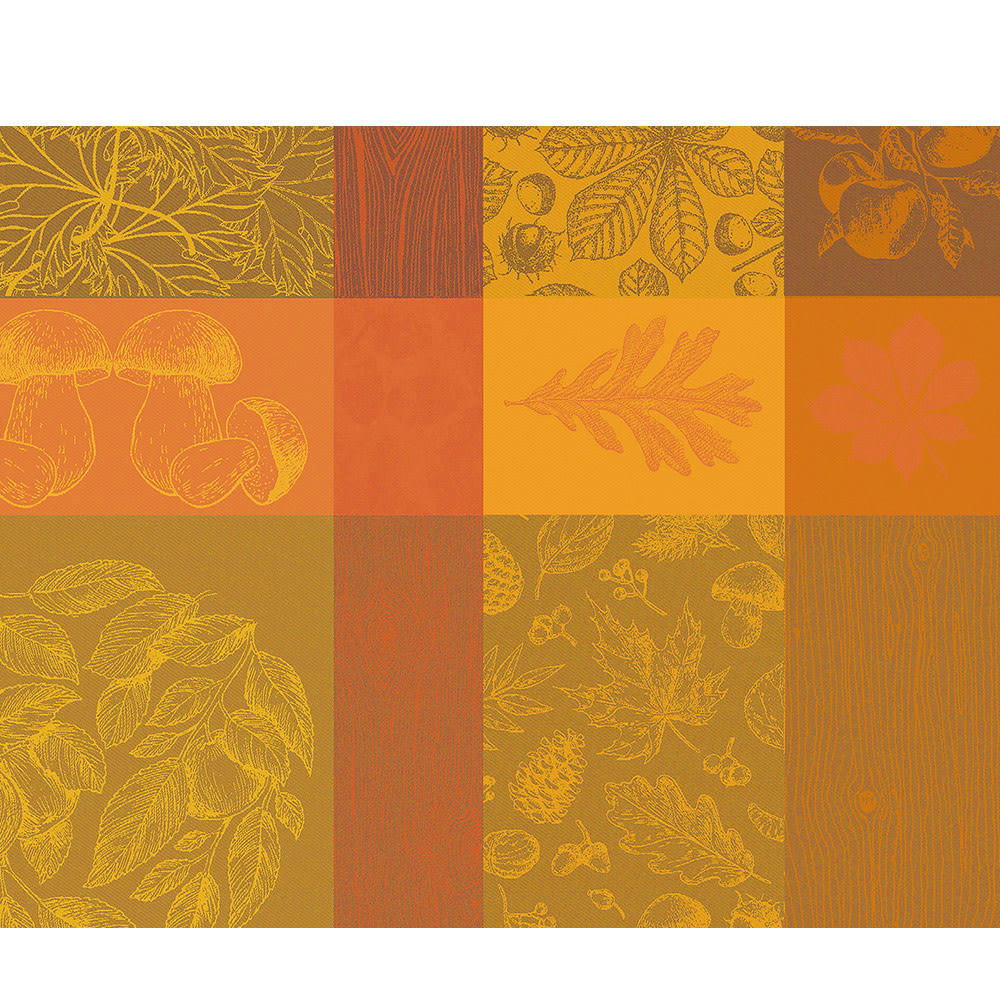 MILLE BOIS D'AUTOMNE POTIRON - Set  pur coton orange 40X50