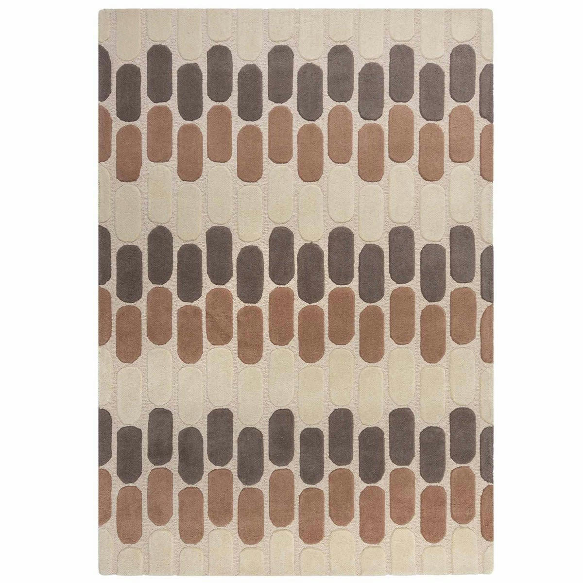 RELIC - Tapis de salon en laine marron 160x230 cm