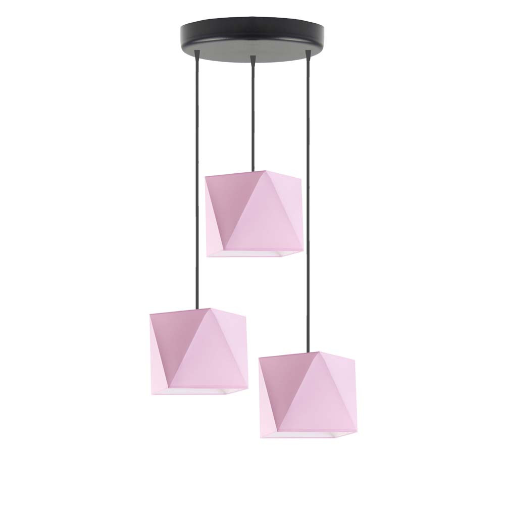 Designerska lampa wisząca MAJORKA salon Srebrny/ Jasny Różowy
