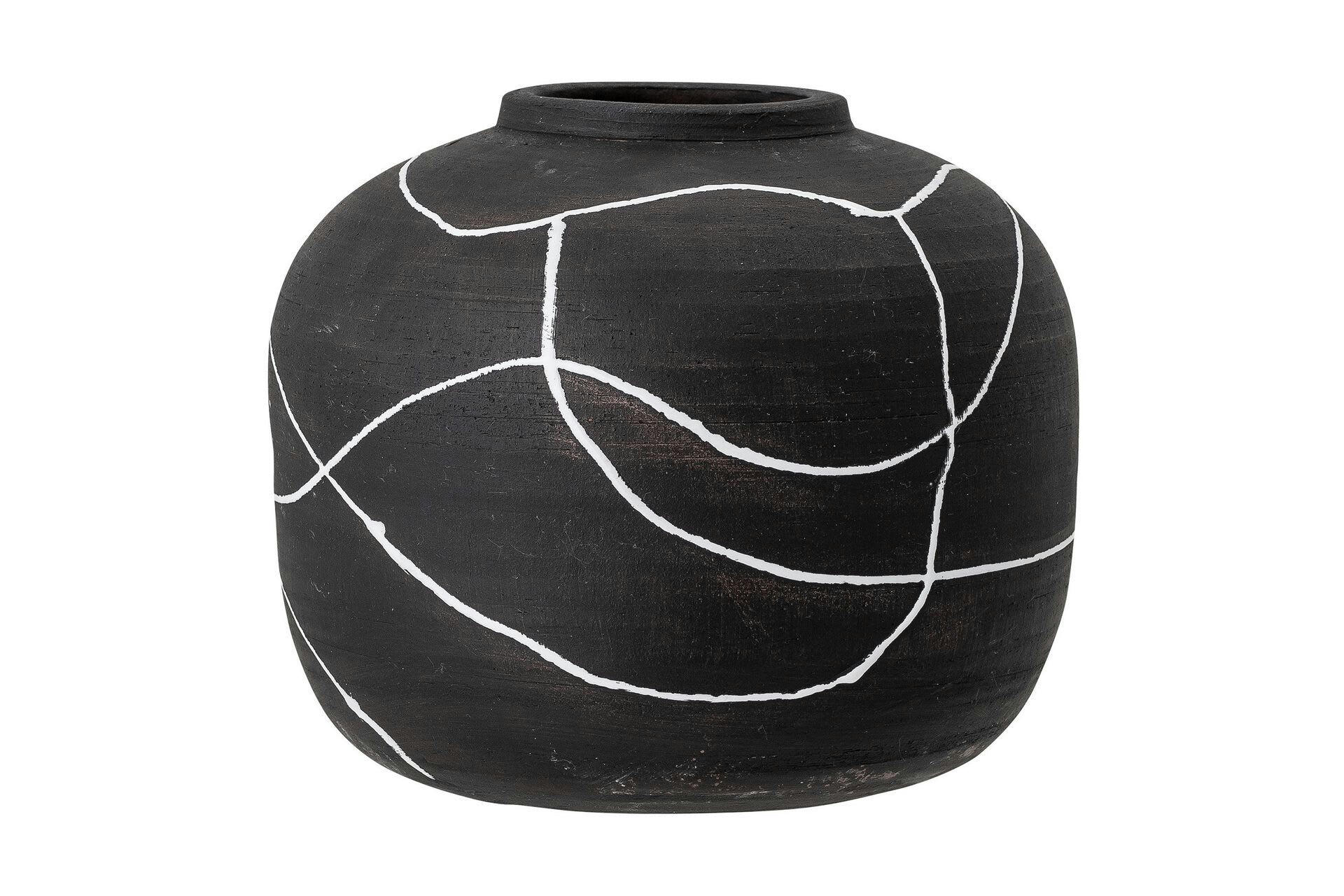 NIZA - Vase à décorer en terre cuite noir H16.50cm