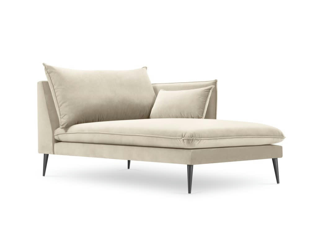 AGATE - Méridienne en velours beige
