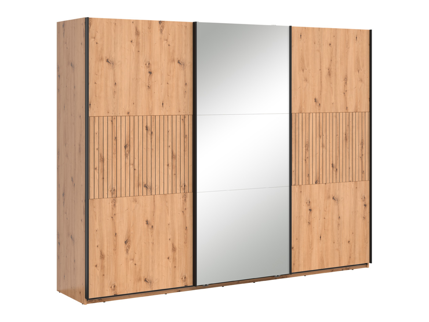 Szafa przesuwna Lamea 270 cm z lustrem dąb artisan