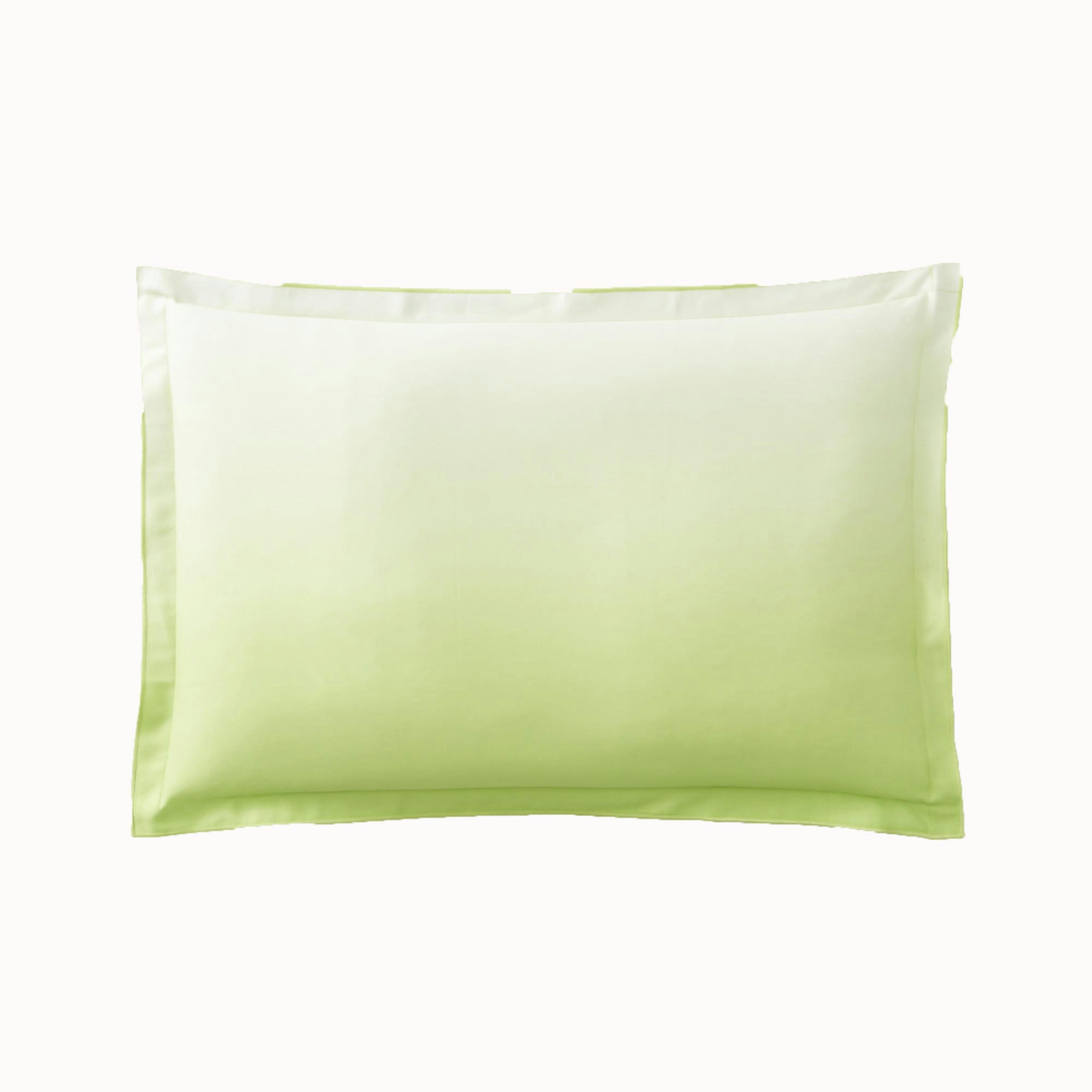 SARAILLE - Taie d'oreiller en satin de coton Vert lime 50x75