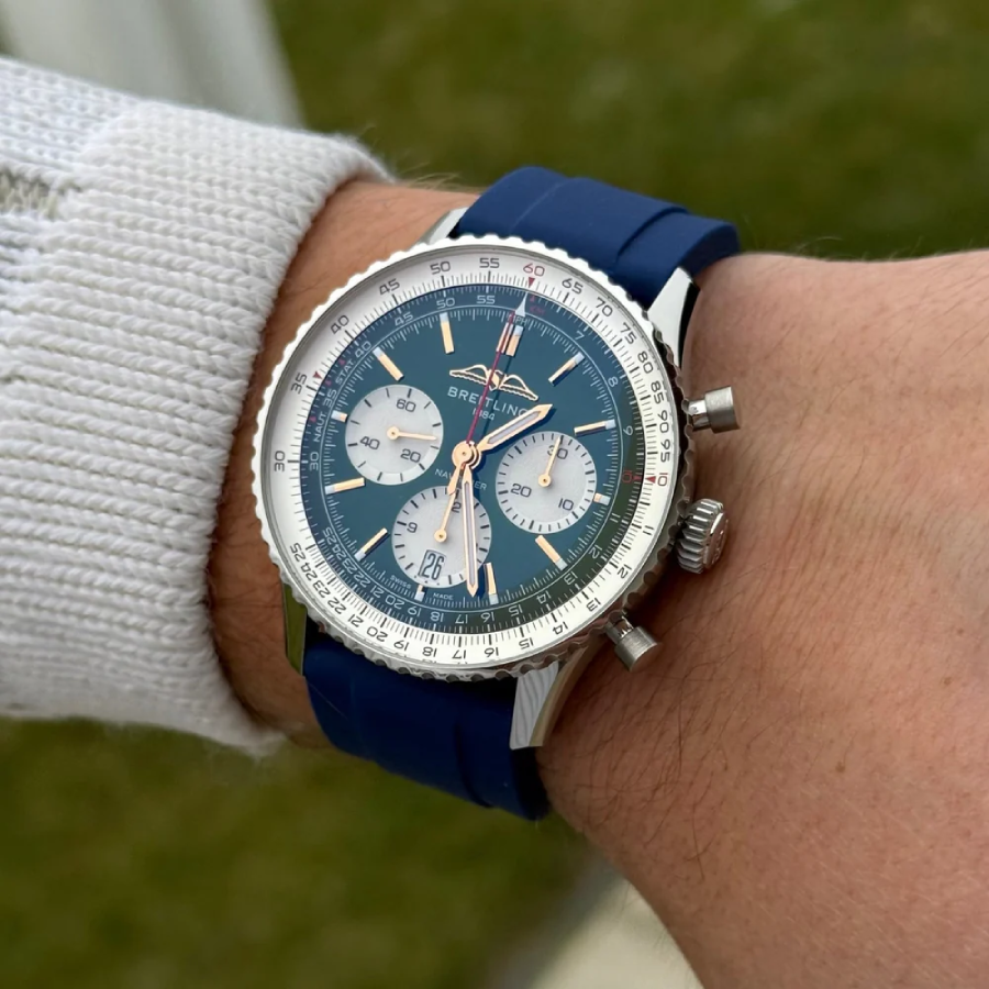 Breitling – Navitimer –  Rubber Strap – Blue