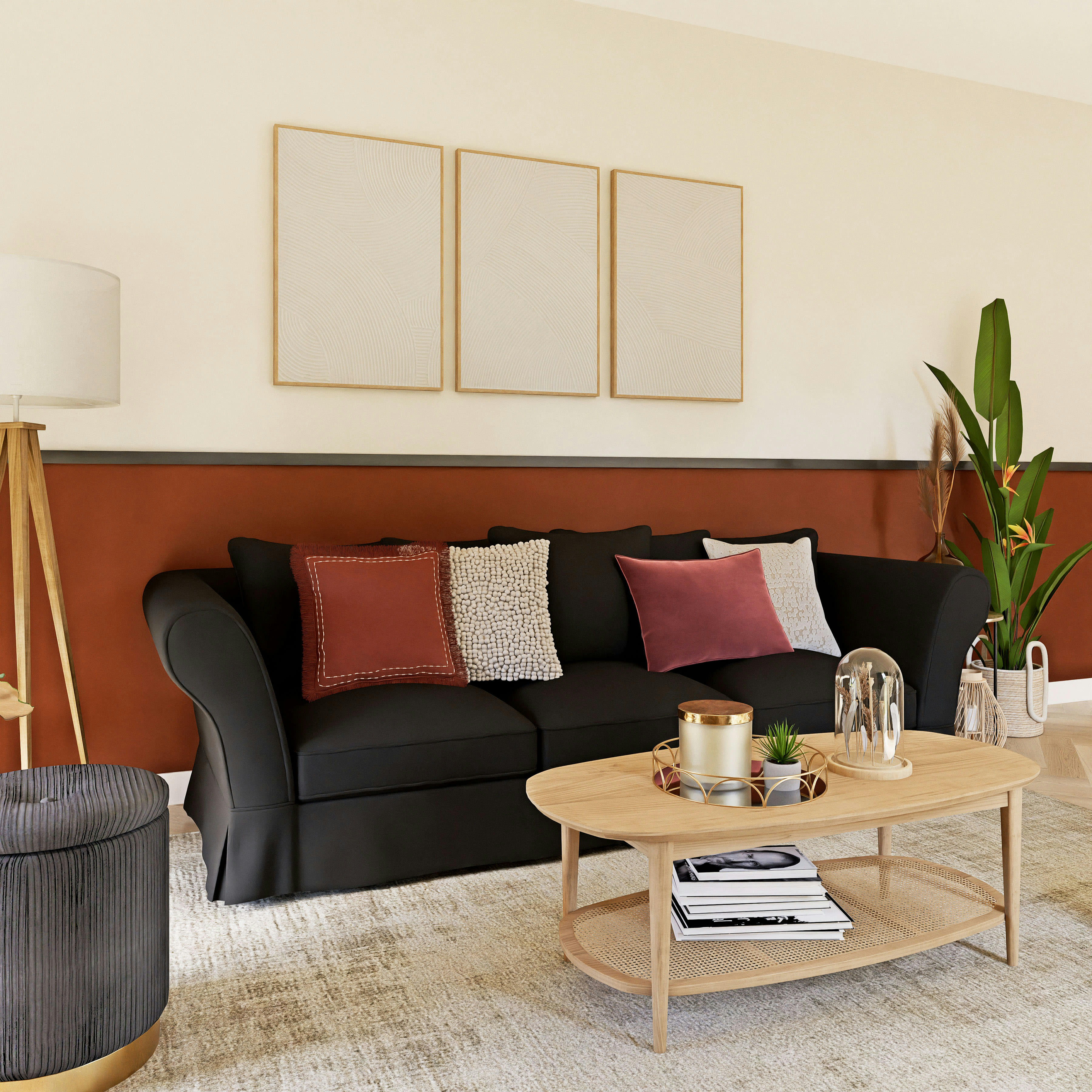 Roma - Housse de canapé 4/5 places gris ardoise