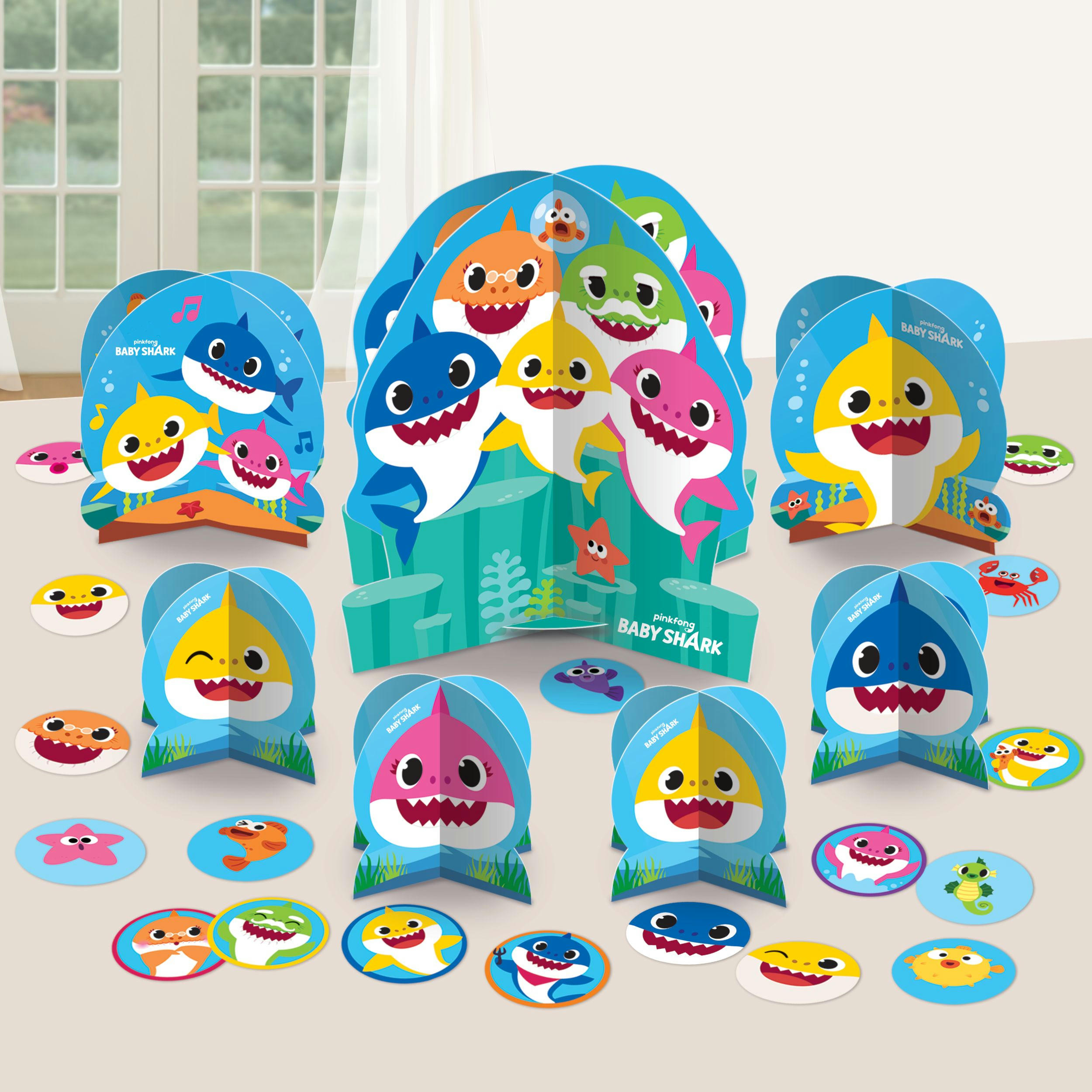 Baby Shark Birthday Party Table Decorating Kit, 27-pc