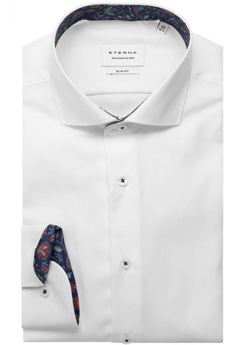 ETERNA Slim Fit Hemd weiss, Einfarbig