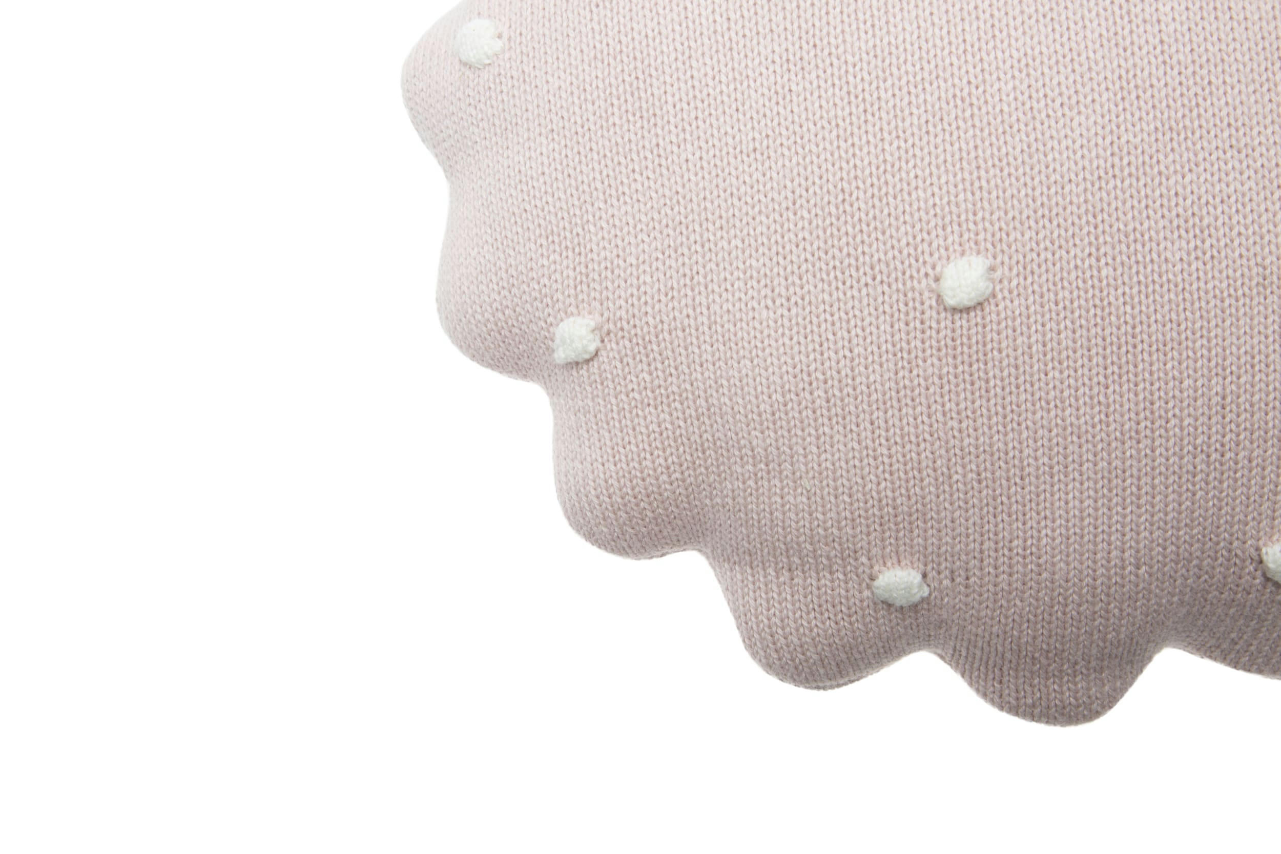 BISCUIT - Coussin biscuit de coton rose 25x25