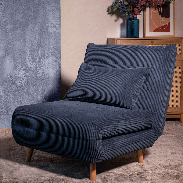 Sofa SOLACE 1-osobowa, z funkcją spania sztruksowa 83x91x84 cm HOMLA