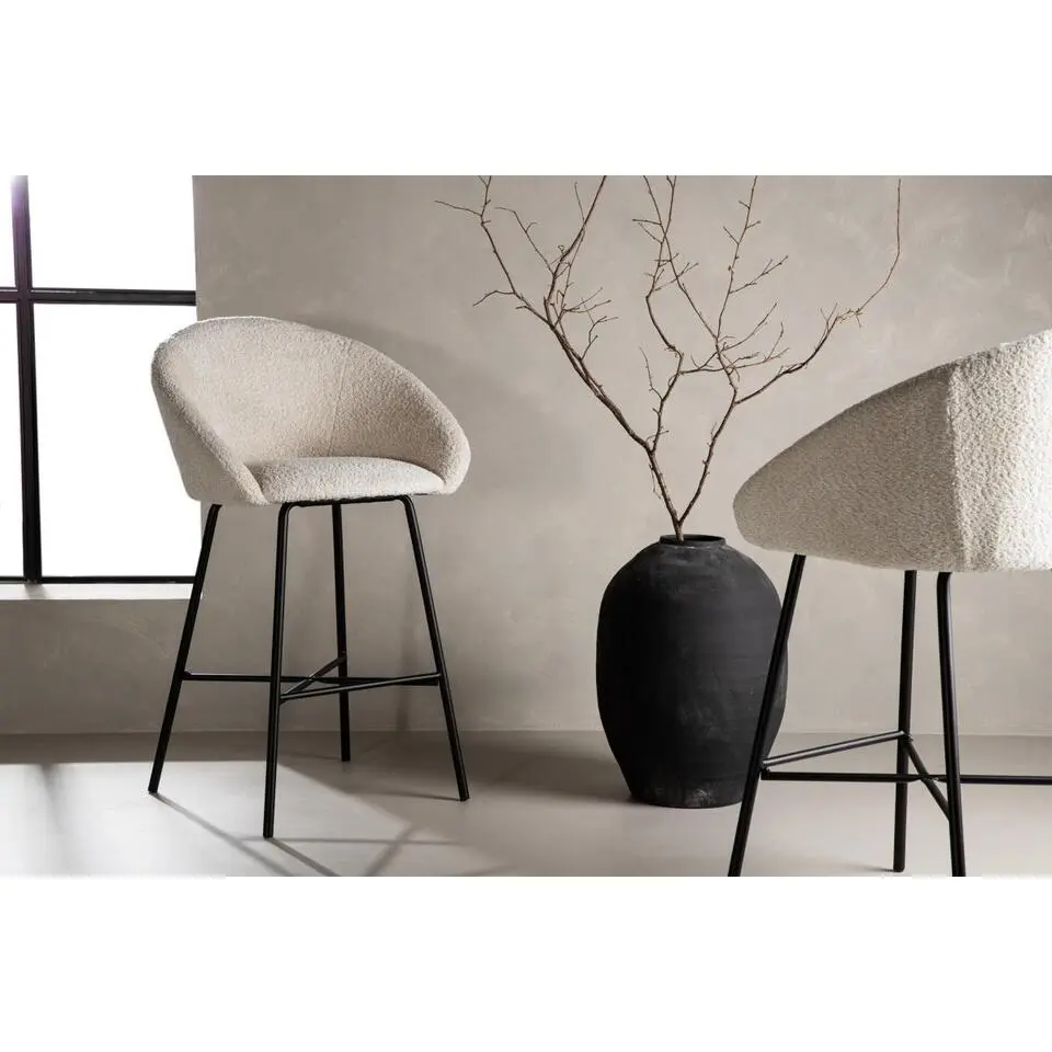 Svea - Kirla barkruk 69 cm - teddy - wit