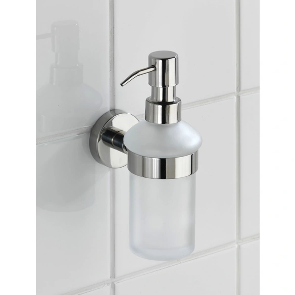 Seifenspender »Bosio Shine«, Edelstahl/Glas, Edelstahlfarben
