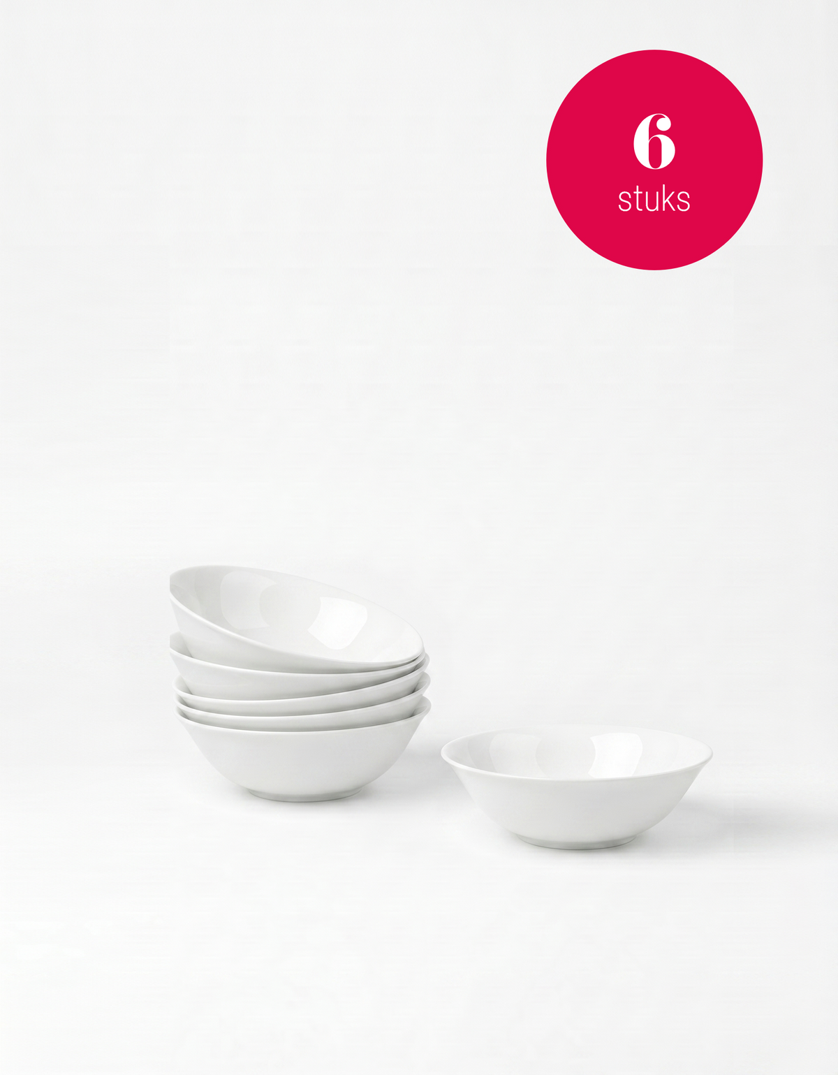 vtwonen - Kommen - Wit - 12,5 cm - Set van 6