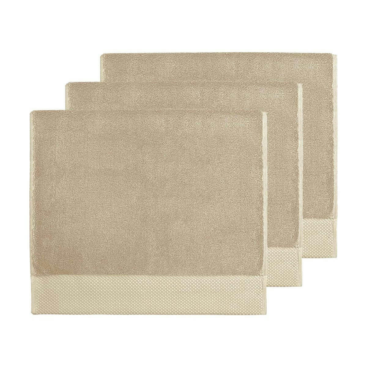 SENSOFT - 3 grandes serviettes d'invité zéro twist 560g ficelle 40x60 cm