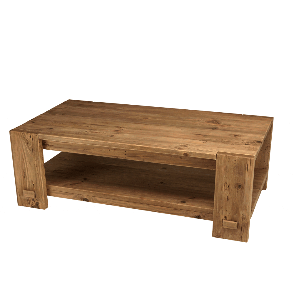 Table basse rectangulaire 2 plateaux bois recyclé DENVER