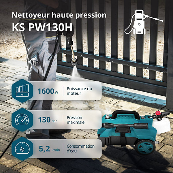Nettoyeur haute pression KS PW130H Könner &Söhnen 1600W 130 Bar 5.2l/h 7m
