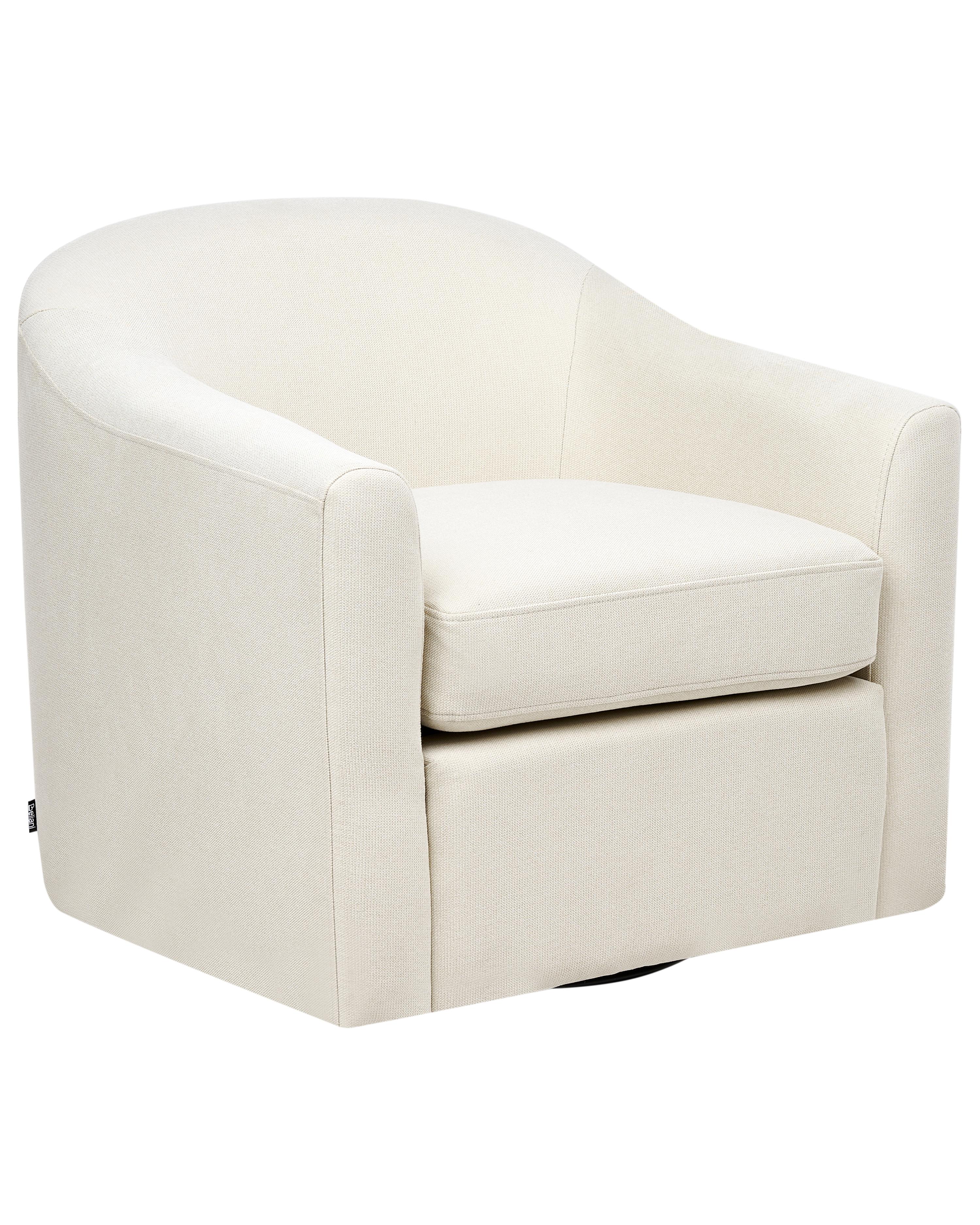 Swivel Armchair MAGNOR Fabric Light Beige