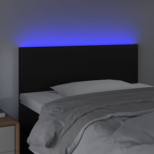 NNEVL LED Headboard Black 100x5x78/88 cm Faux Leather