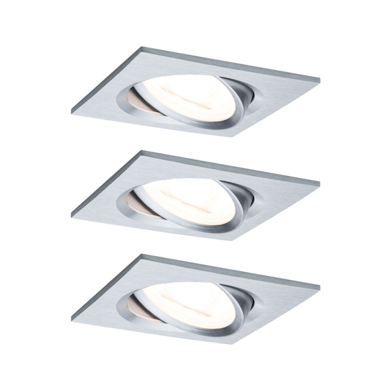 Spot encastrable LED Nova aluminium blanc chaud IP23 6 W 3 pièces PAULMANN