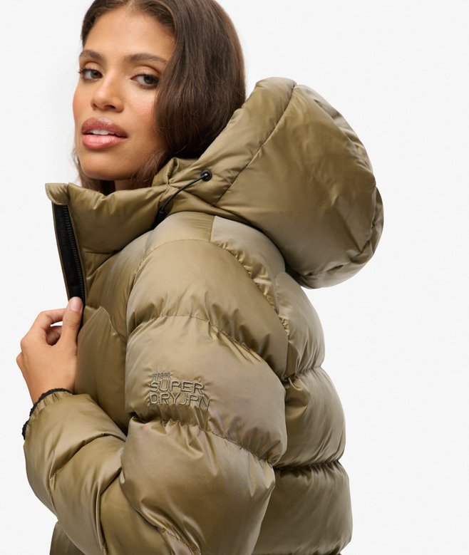 Hooded Luxe Sports Puffer Jacket