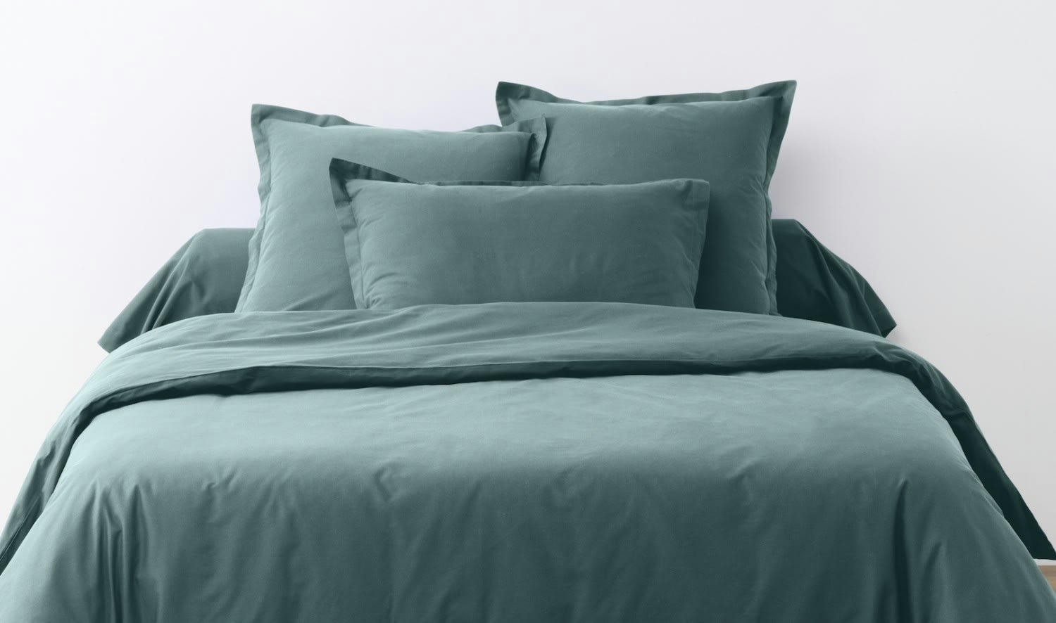 UNI BP - Taie d'oreiller coton bleu 50x70 cm