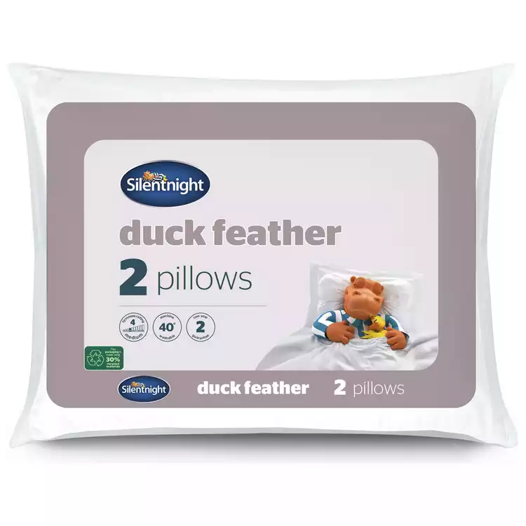 Silentnight Duck Feather Medium/ Soft Pillow - 2 Pack