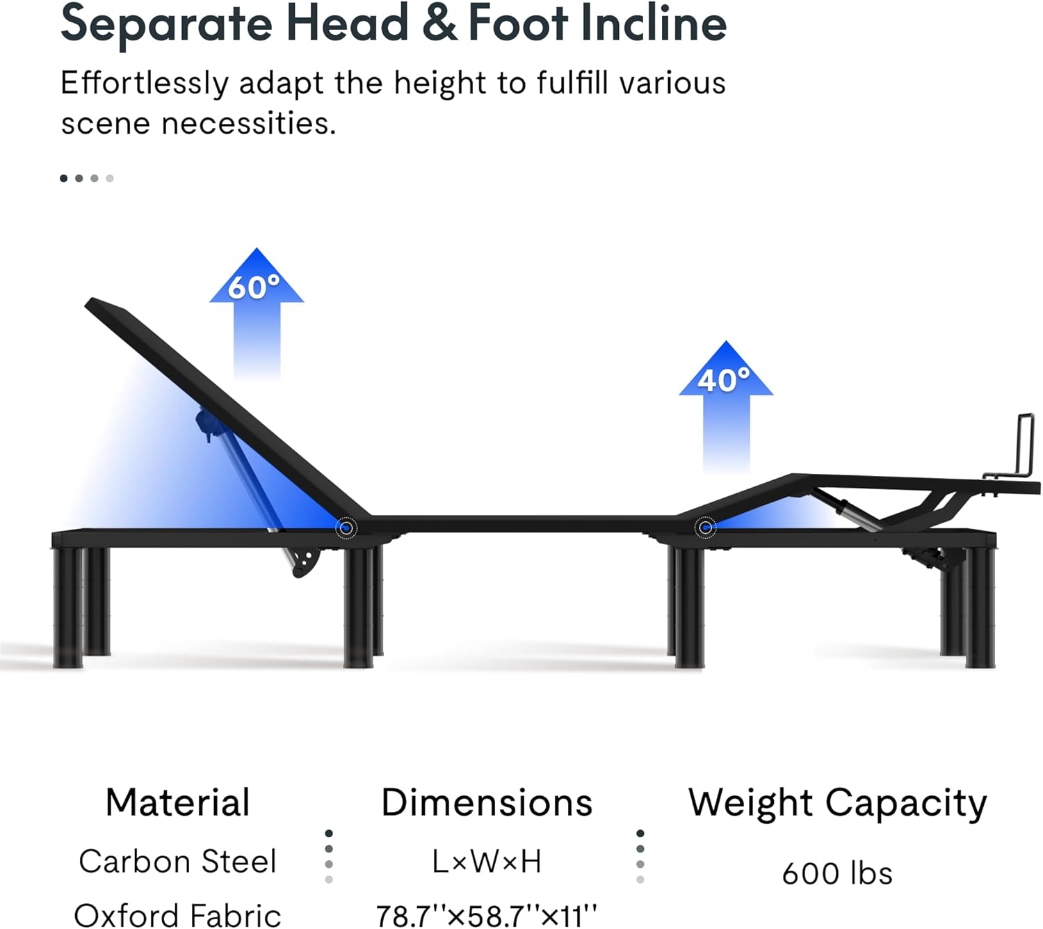 FLEXISPOT S2E Adjustable Bed Frame Base Queen,One-Person Transport and Assembly,Adjustable Bed Legs,Oxford Fabric Bedspread,Wired Remote,Whisper Quiet Durable Motor,Mattress Holder.