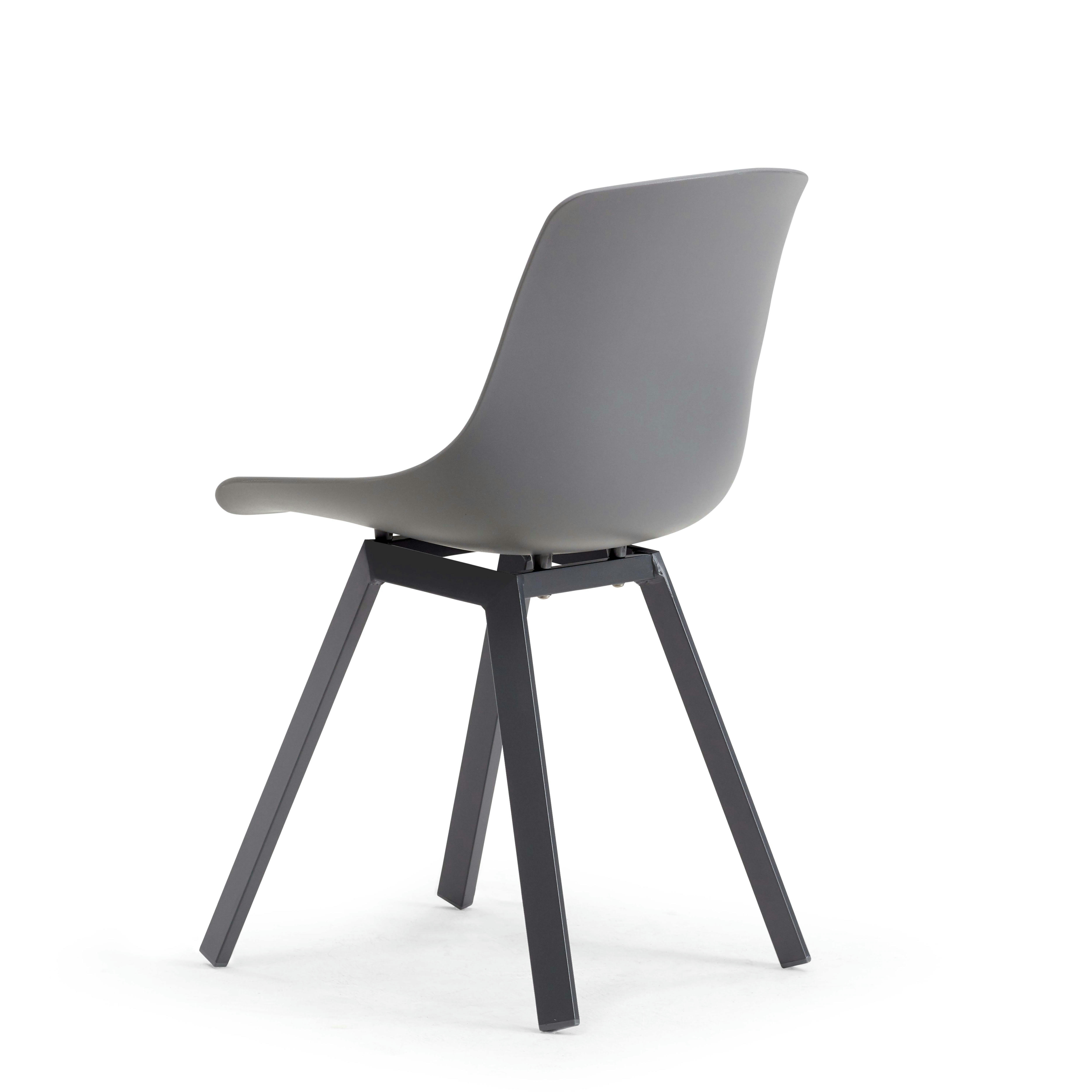 SAMOA - Lot de 4 chaises scandinave aluminium grises