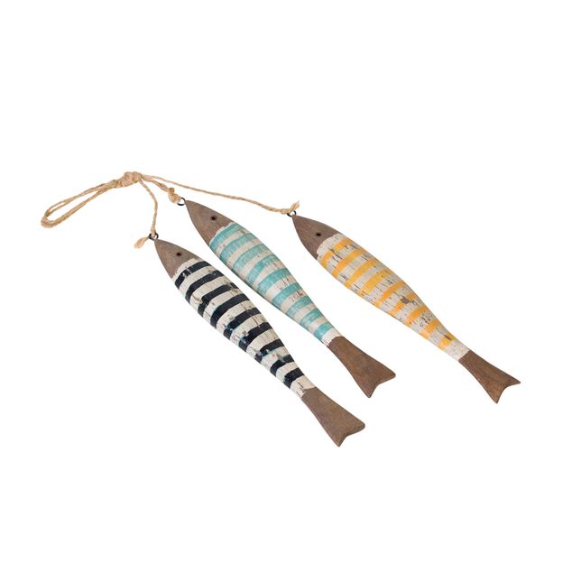 ADORNO DE PAREDE COM 3 PEIXES MARAÚ