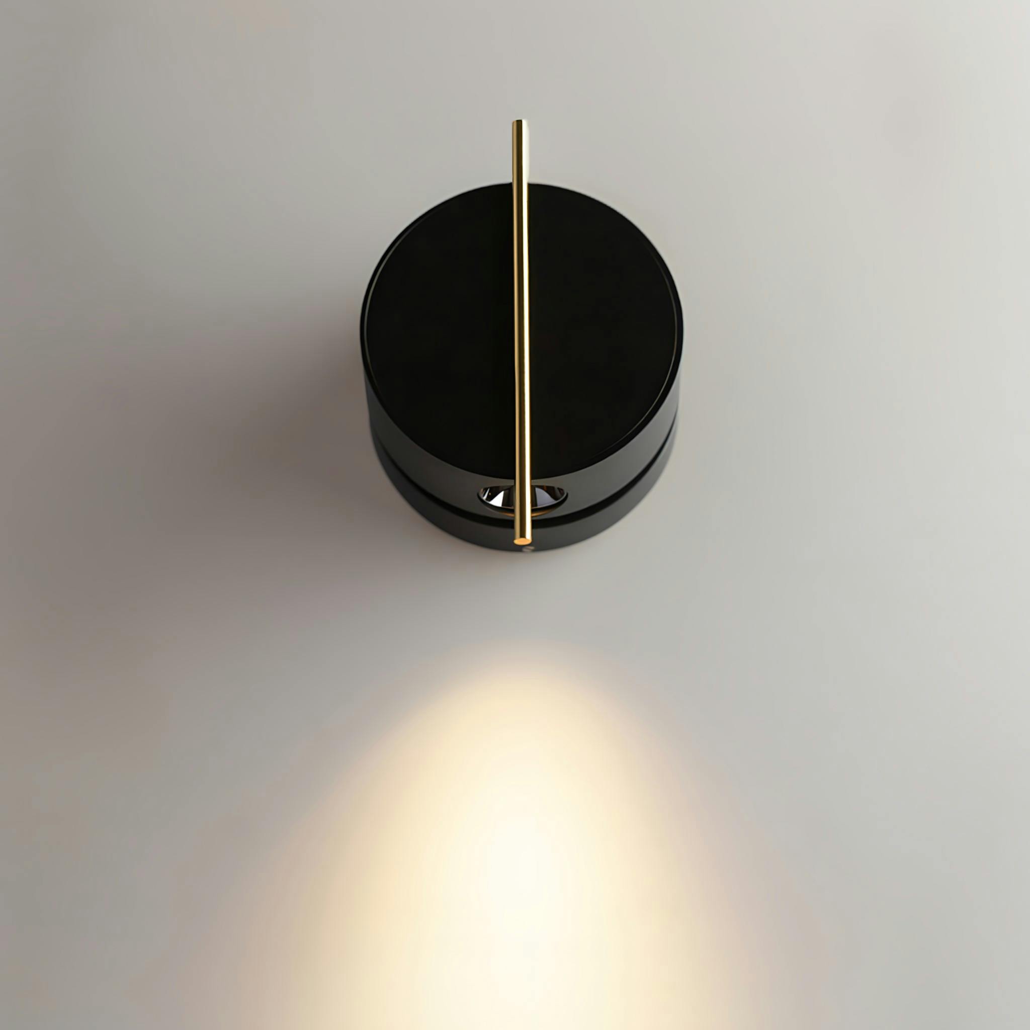 Applique murale design noire & or – bloc rond orientable MESA