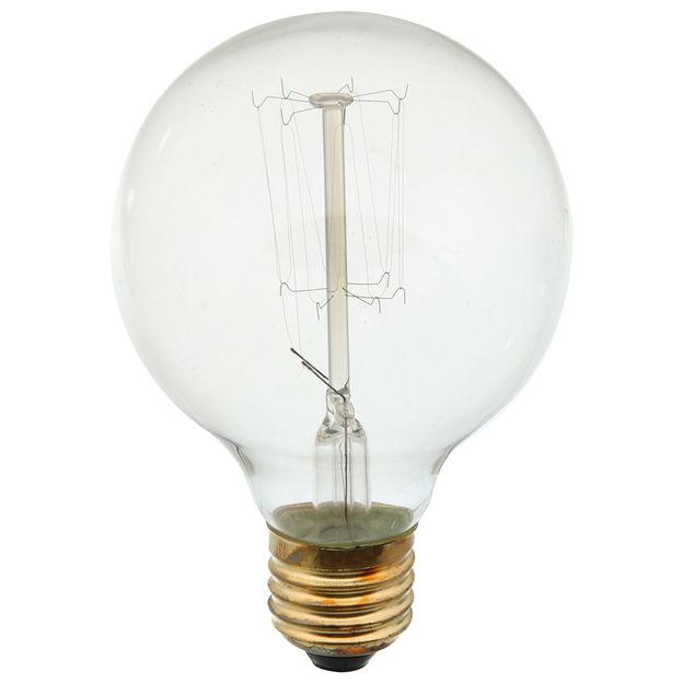 LÂMPADA FILAMENTO DE CARBONO DIMERIZÁVEL G80 40W E27 127V LUZ AMARELA TASCHIBRA