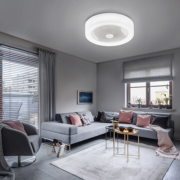 Farelek - Ventilateur de plafond Air Light Crown - 95 W - 40 cm - LED couleur réglable - 3 vitesses - Télécommande