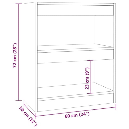 NNEVL Book Cabinet/Room Divider Brown Oak 60x30x72 cm