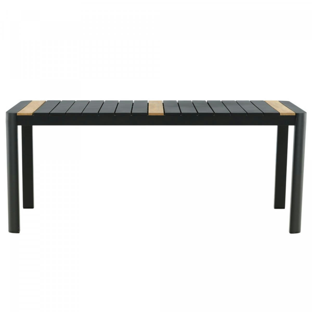 MADRYN - Table de jardin 200x100cm en aluminium et bois noir