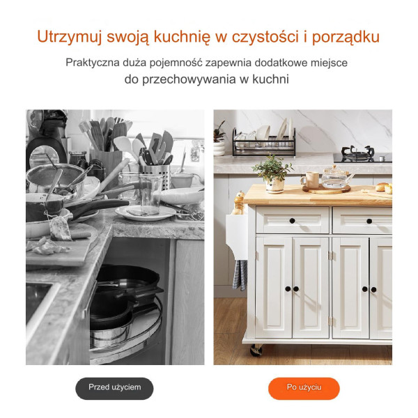 Wyspa kuchenna stół barowy regał szafka kredens na kółkach 110x45cm