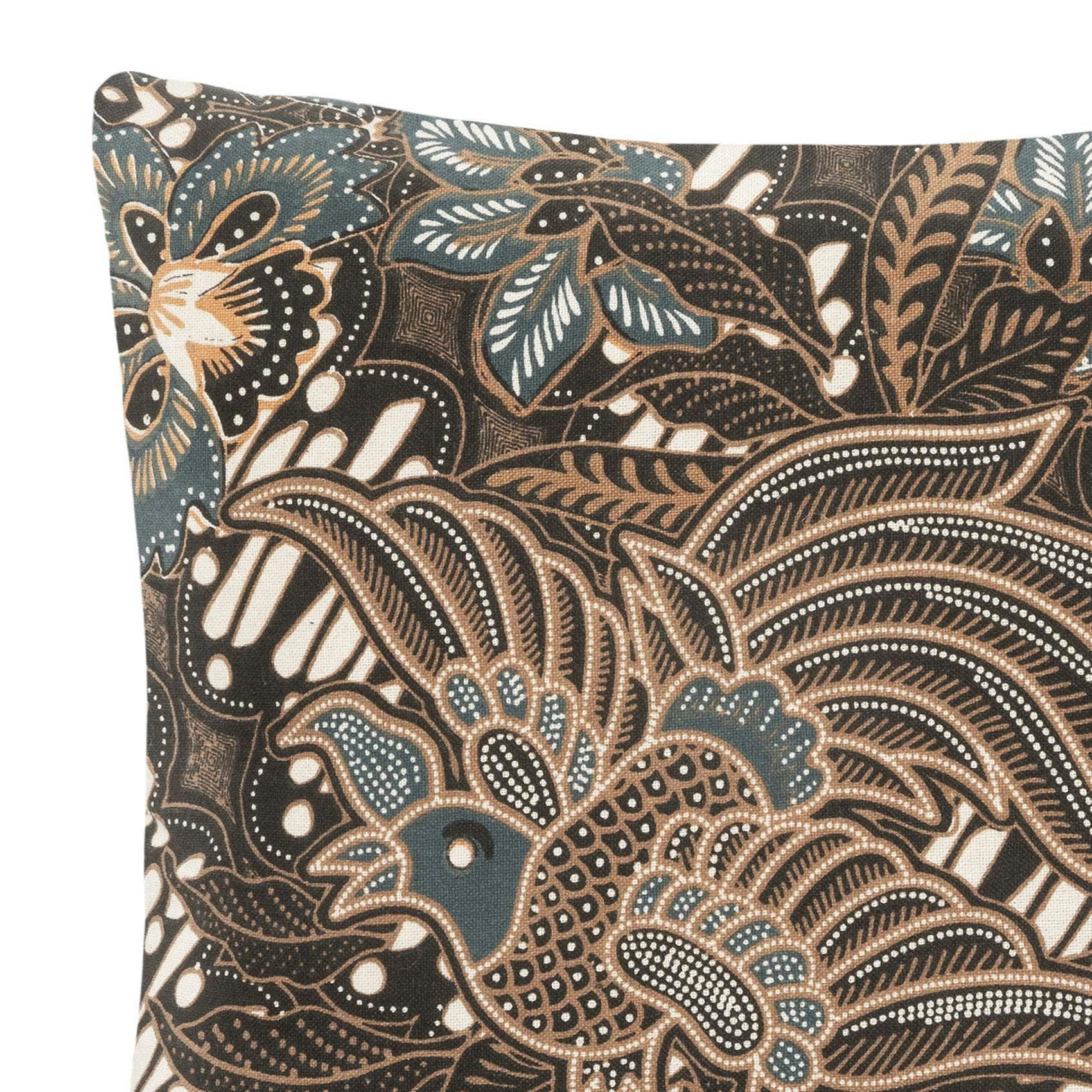 - Coussin déhoussable au style ornemental coton marron foncé 40x40 cm