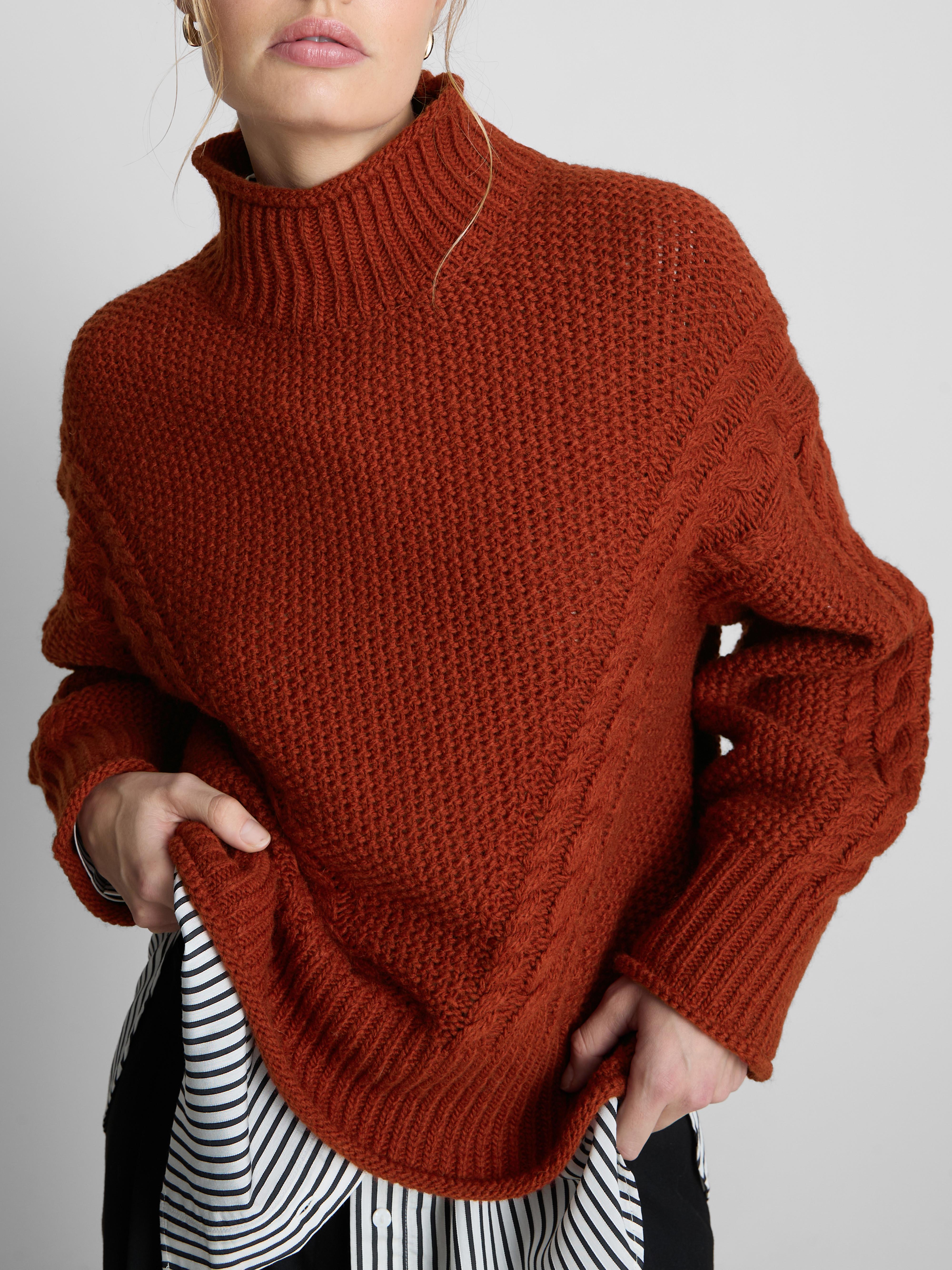 The Edit Turtle Neck Cable Sweater